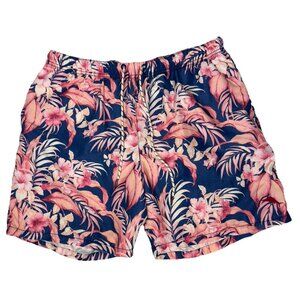 Tommy Bahama Relax Swim Trunks XL Blue Pink‎ Floral Hibiscus Hawaiian Mesh Lined